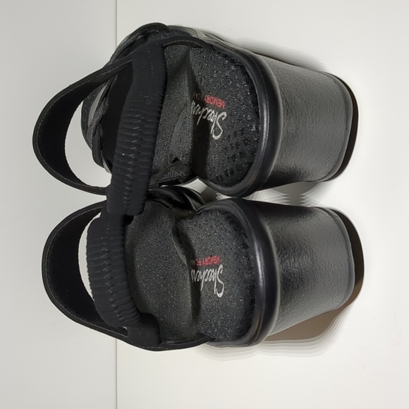 Skechers Black Sparkly Wedge Sandals - Picture 3 of 13